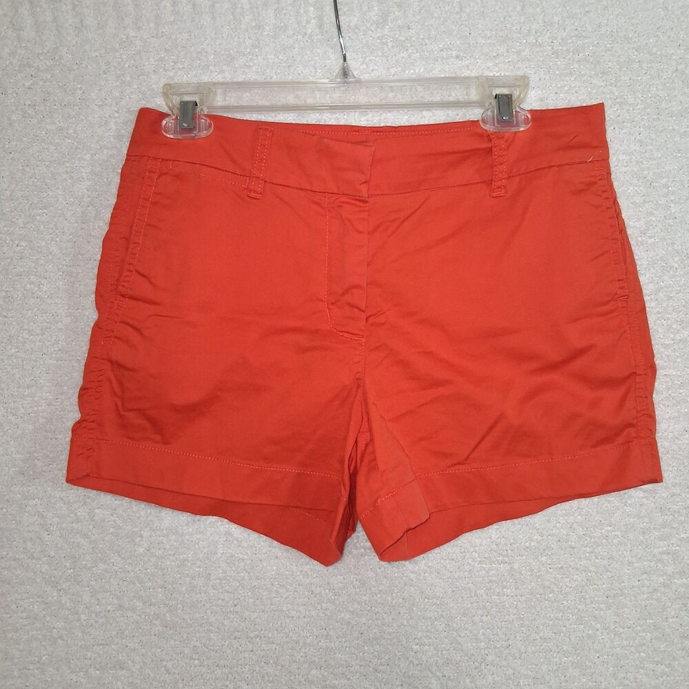 Orange Chino Shorts Women Sz 4 Preppy Summer Resort Bright Casual Vacation Boat